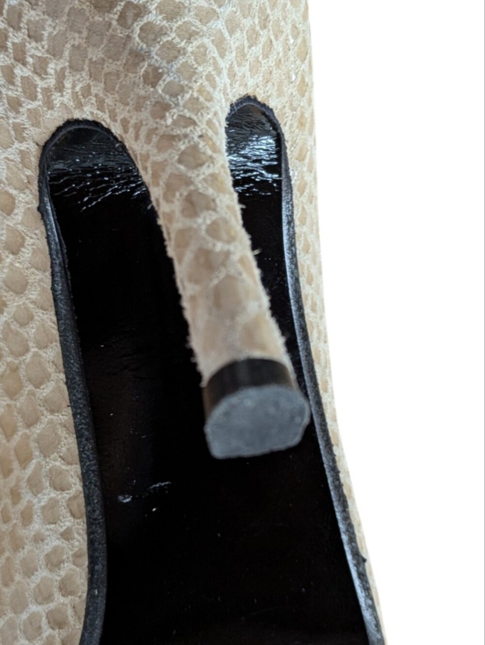 Stuart Weitzman Taupe Tipped Python Pumps Size 8 - Picture 6 of 11